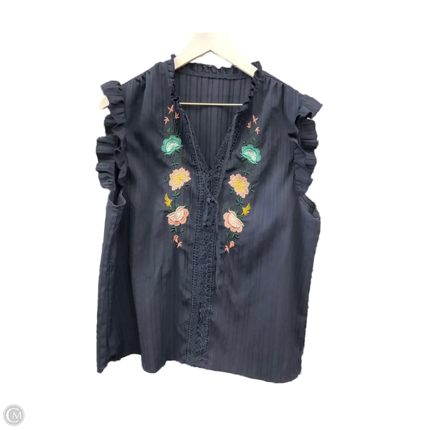 Top Sleeveless By Shein In Navy, Size: Xl