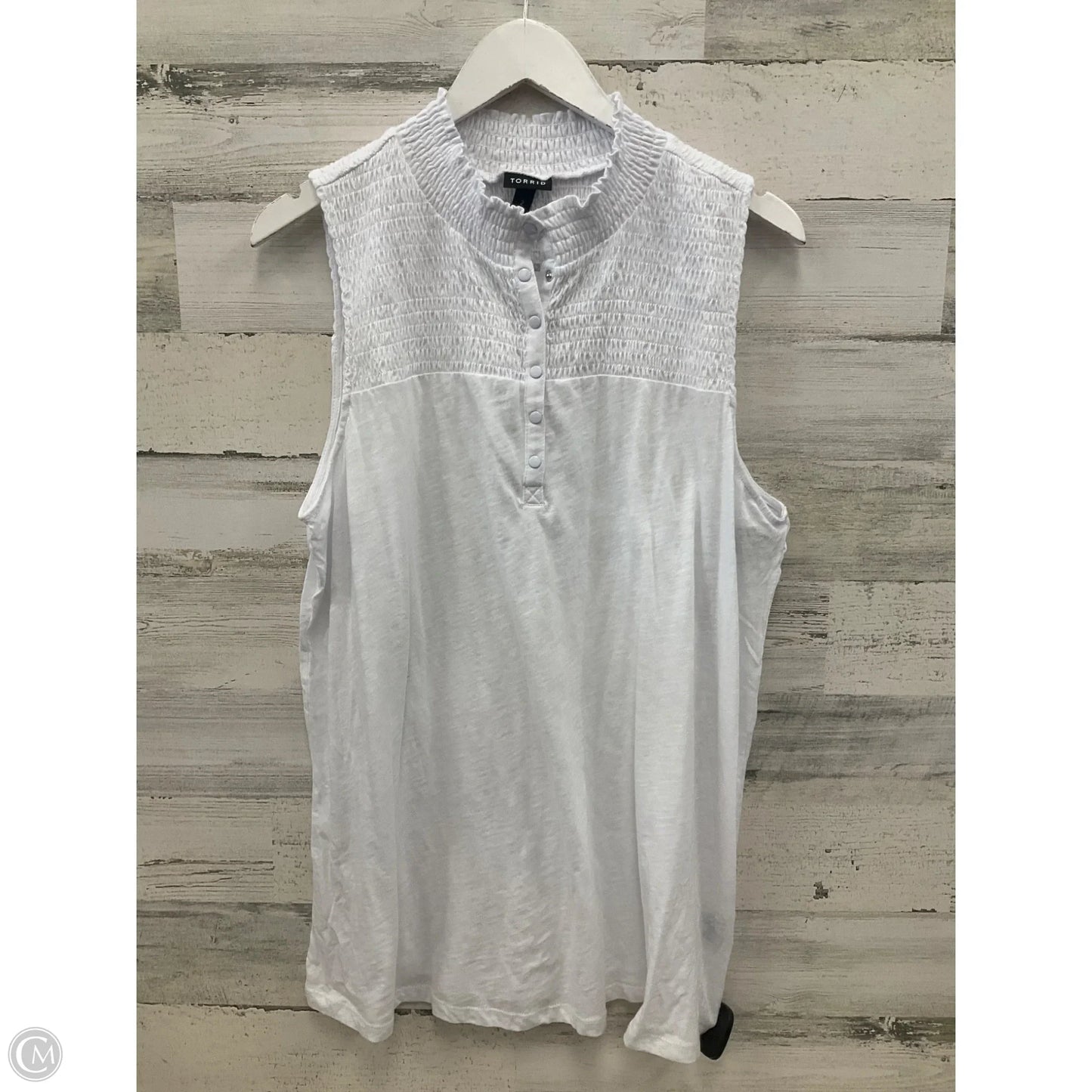 Top Sleeveless By Torrid In White, Size: 2x