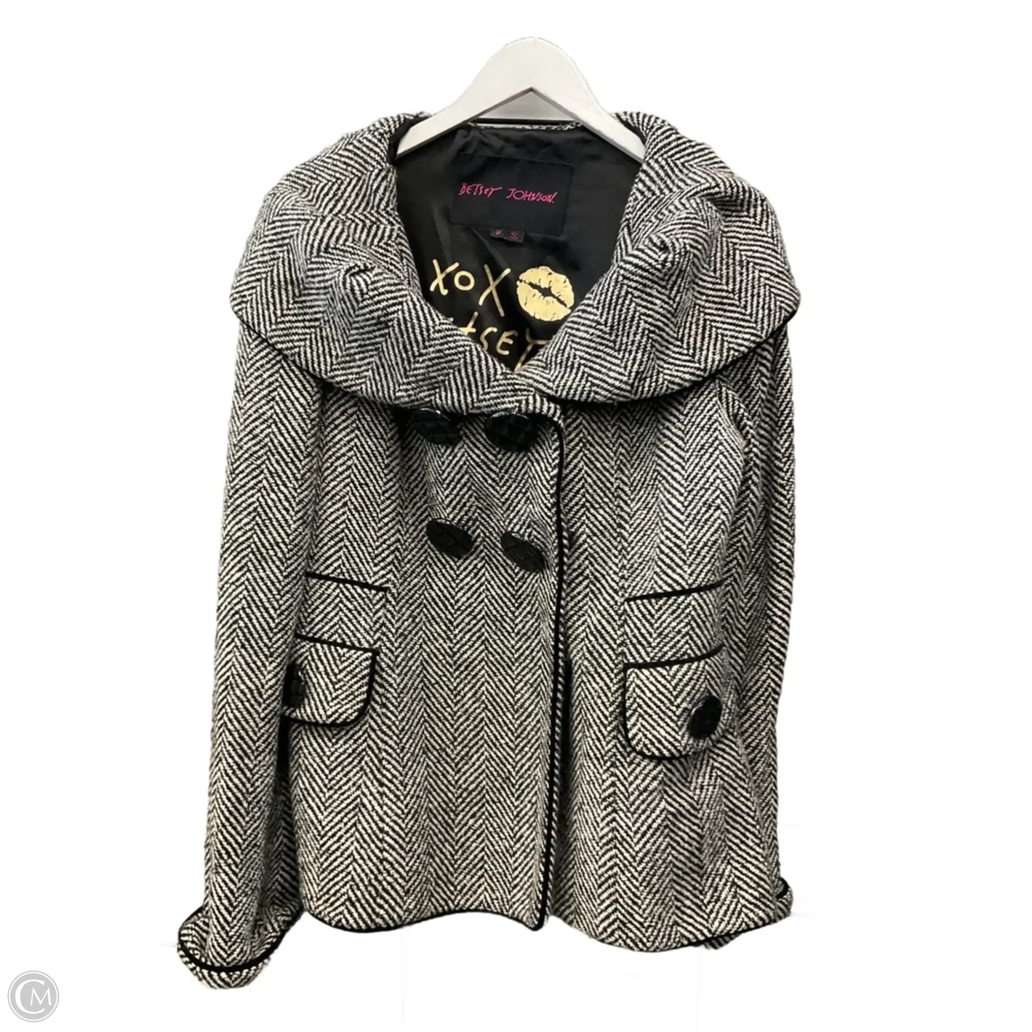Jacket Other By Betsey Johnson In Black & White, Size: L