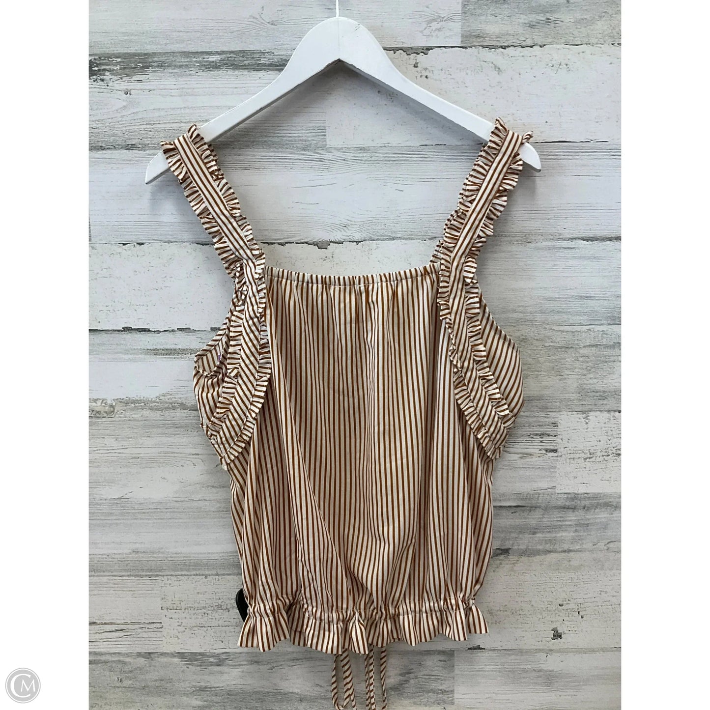 Top Sleeveless By Hem & Thread In Cream, Size: L