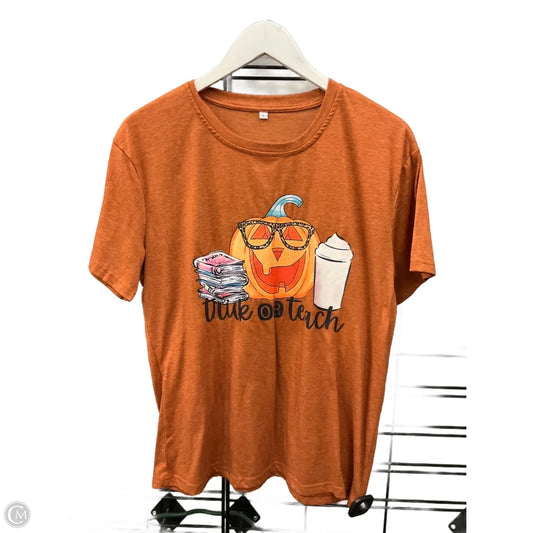 Top Short Sleeve By Clothes Mentor In Orange, Size: L