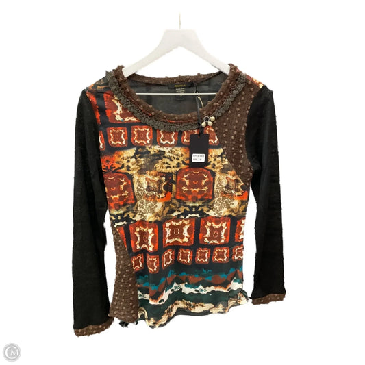 Top Long Sleeve By Radzoli In Brown, Size: M