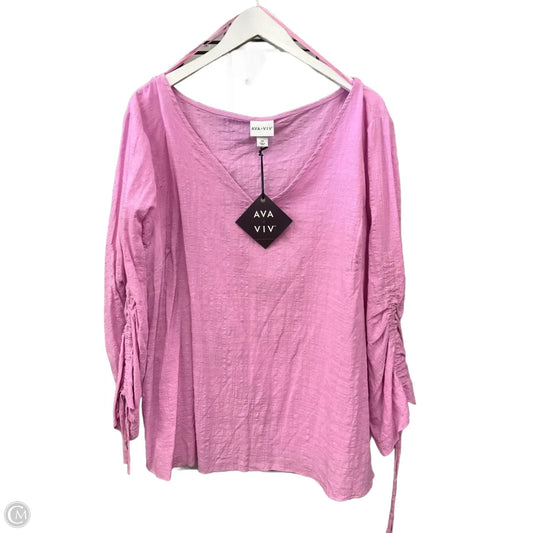 Top Long Sleeve By Ava & Viv In Purple, Size: 3x