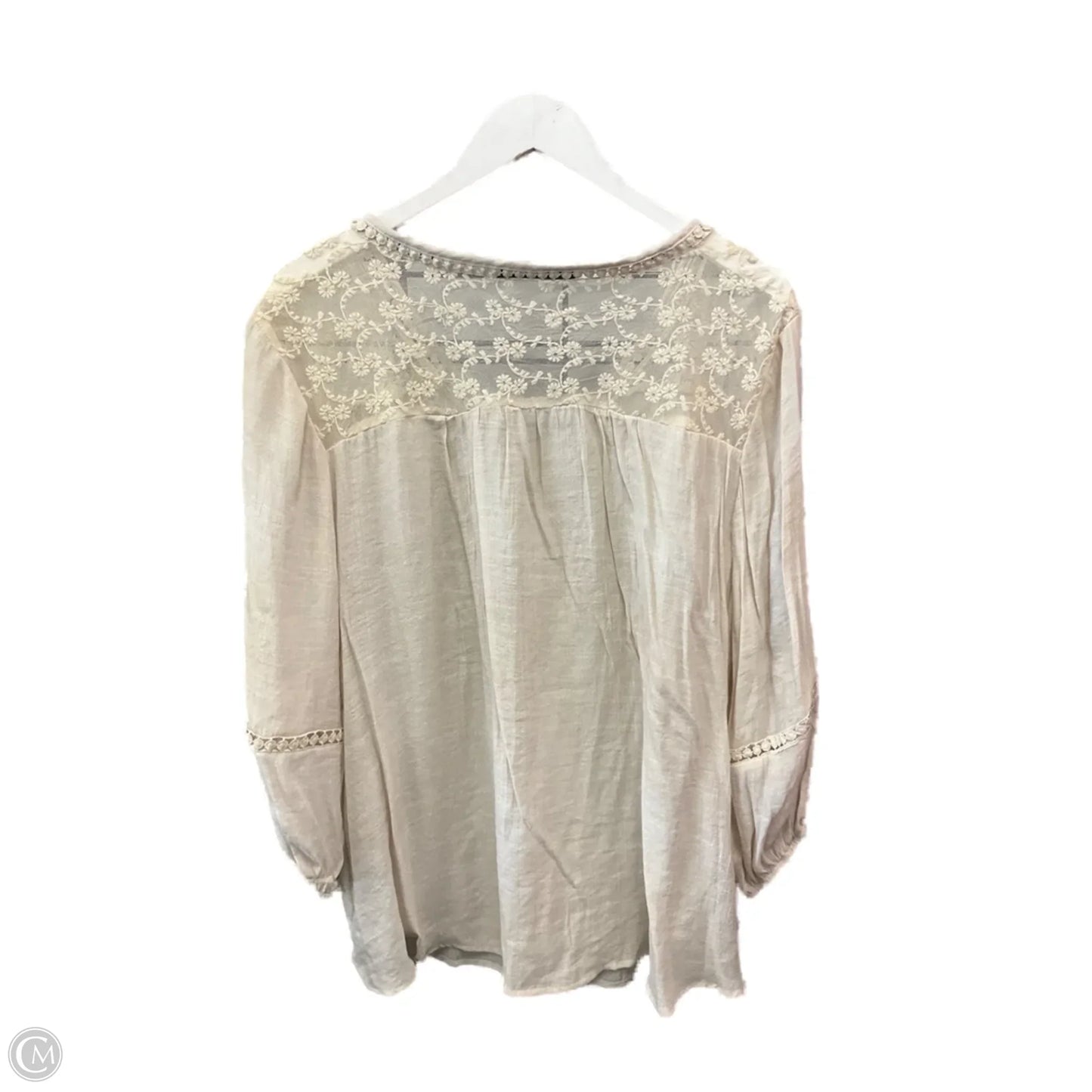 Top 3/4 Sleeve By Zac And Rachel In Beige, Size: 2x
