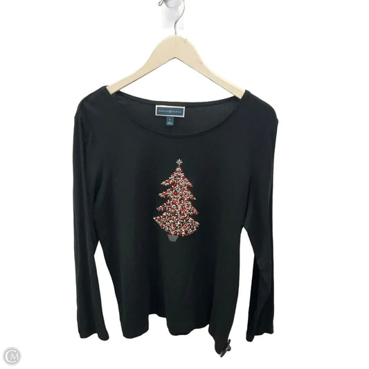 Top Long Sleeve By Karen Scott In Black, Size: L