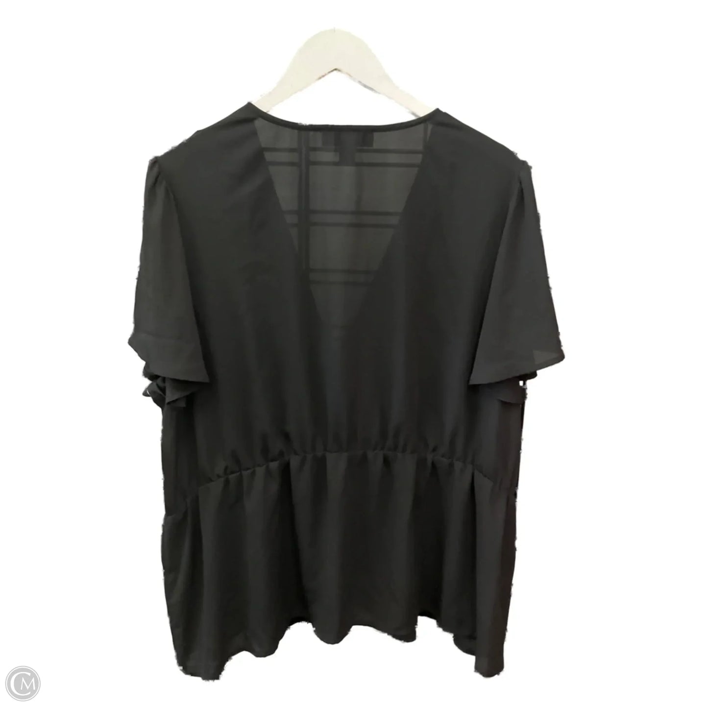 Top Short Sleeve By Karen Kane In Black, Size: 3x