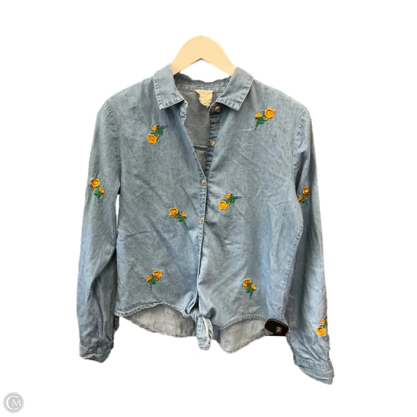 Top Long Sleeve By Harper In Blue, Size: S