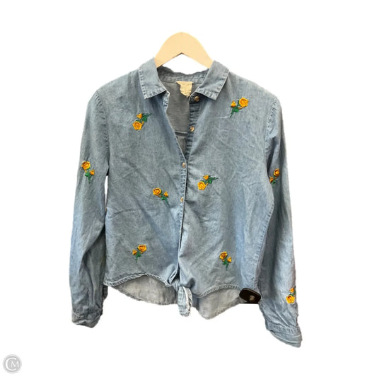 Top Long Sleeve By Harper In Blue, Size: S