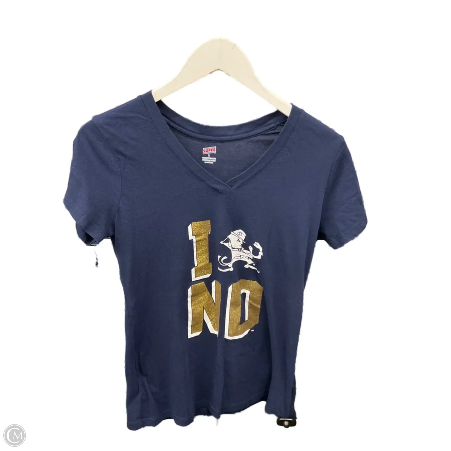 Athletic Top Short Sleeve By Soffe In Navy, Size: L