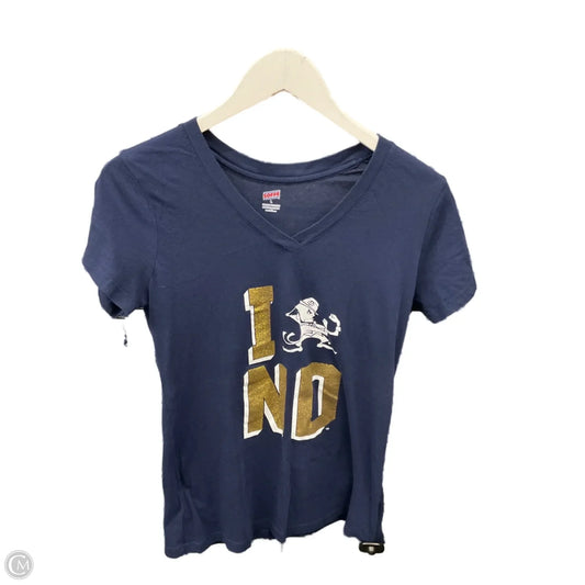 Athletic Top Short Sleeve By Soffe In Navy, Size: L