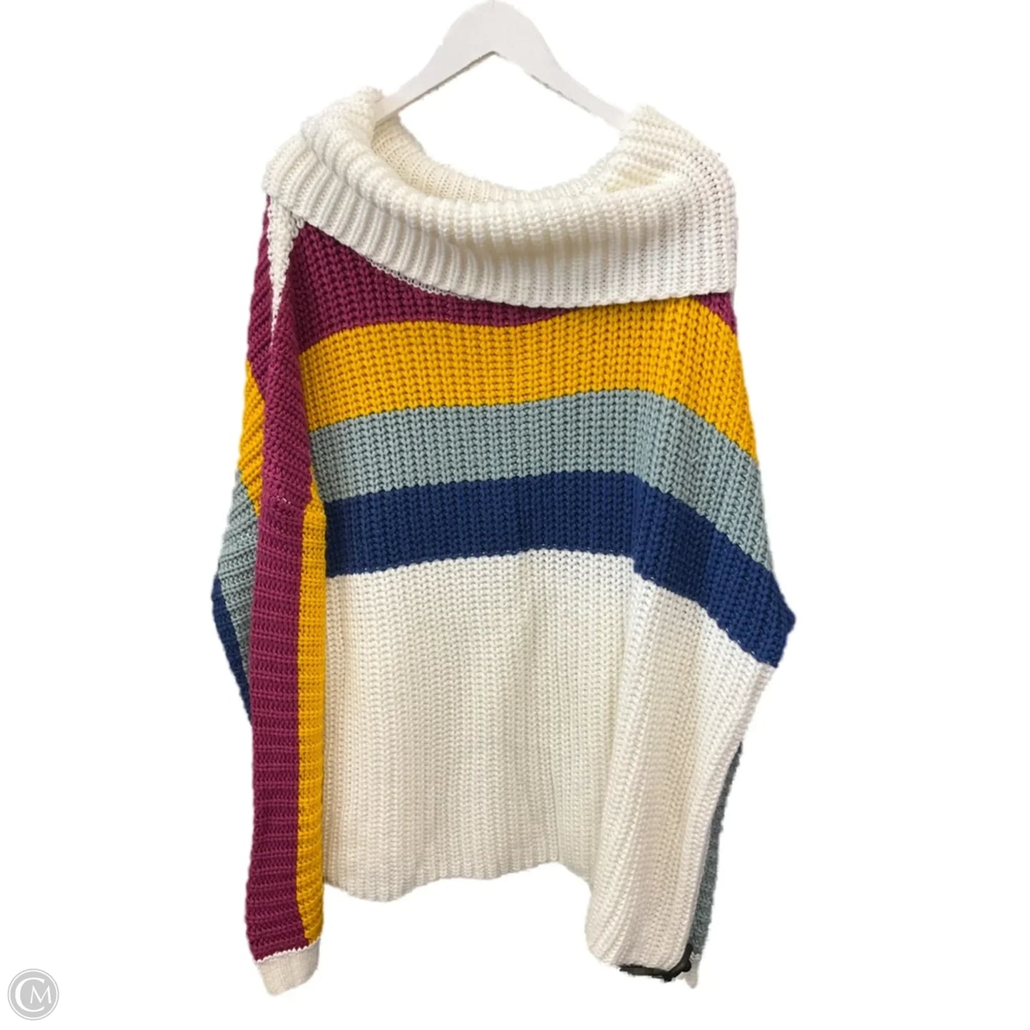 Sweater By Oddi In Purple & White, Size: 2x