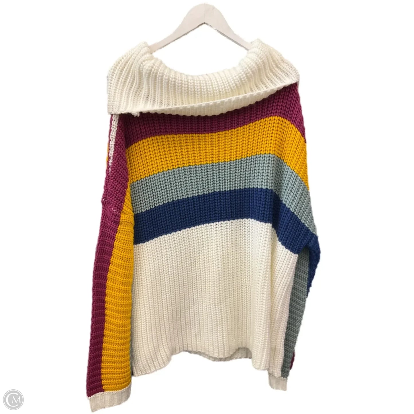 Sweater By Oddi In Purple & White, Size: 2x