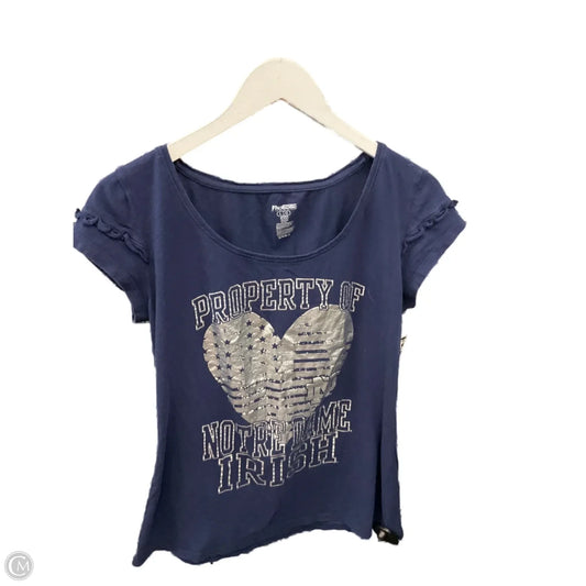 Athletic Top Short Sleeve By Clothes Mentor In Navy, Size: L