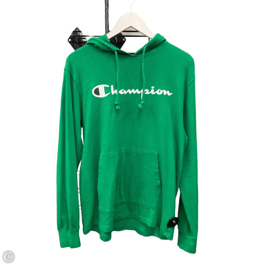 Sweatshirt Hoodie By Champion In Green, Size: M