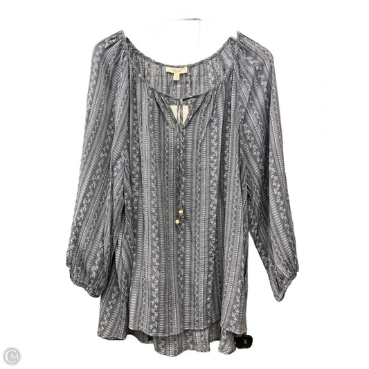 Top 3/4 Sleeve By Como Sport In Grey, Size: 3x