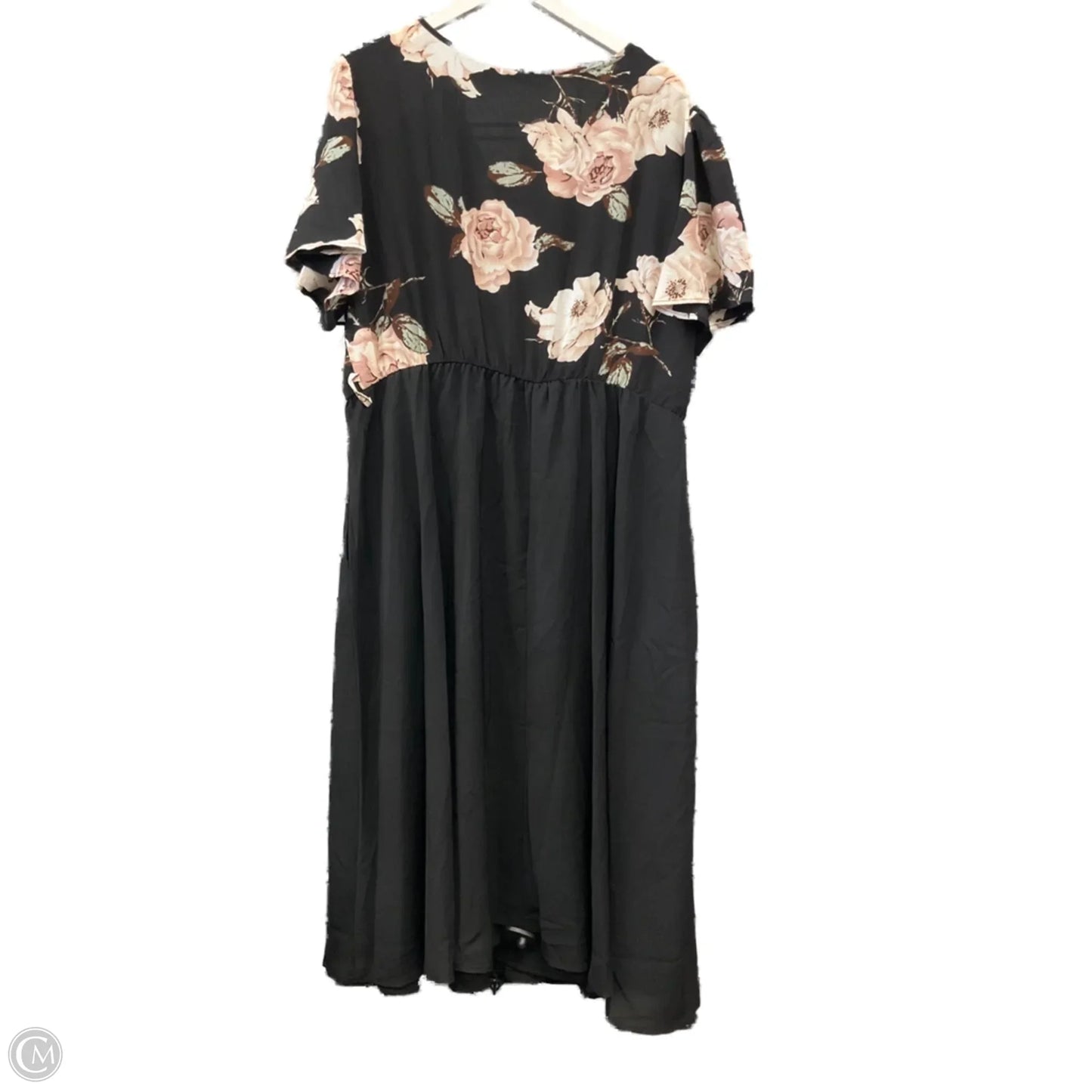 Dress Casual Midi By Clothes Mentor In Black & Pink, Size: 3x