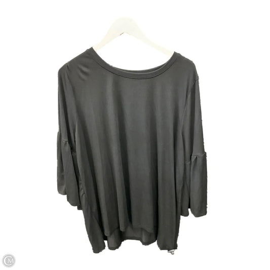 Top 3/4 Sleeve By Falls Creek In Black, Size: 2x