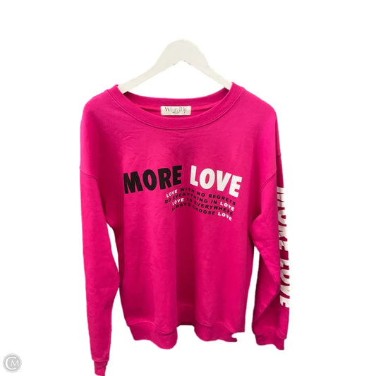 Sweatshirt Crewneck By Cme In Pink, Size: L