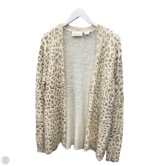 Sweater Cardigan By Cynthia Rowley In Animal Print, Size: L