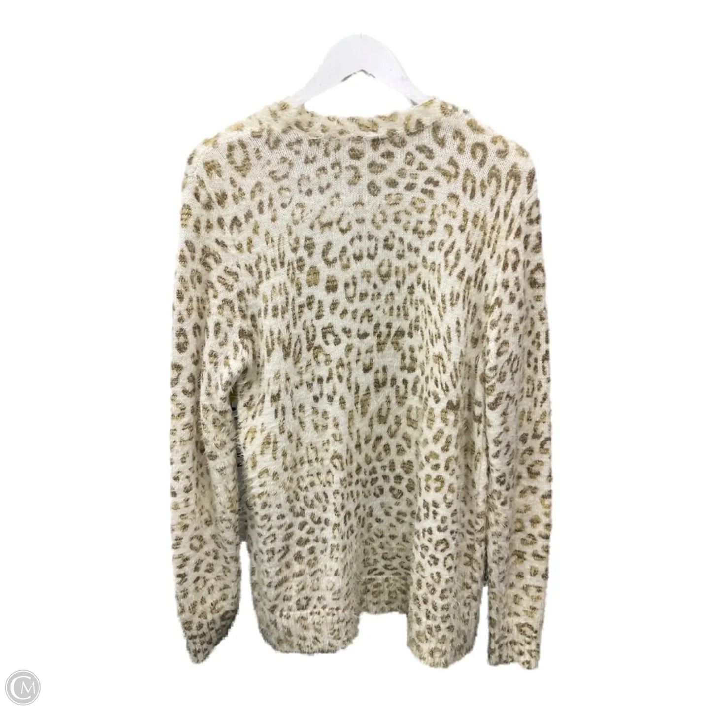 Sweater Cardigan By Cynthia Rowley In Animal Print, Size: L