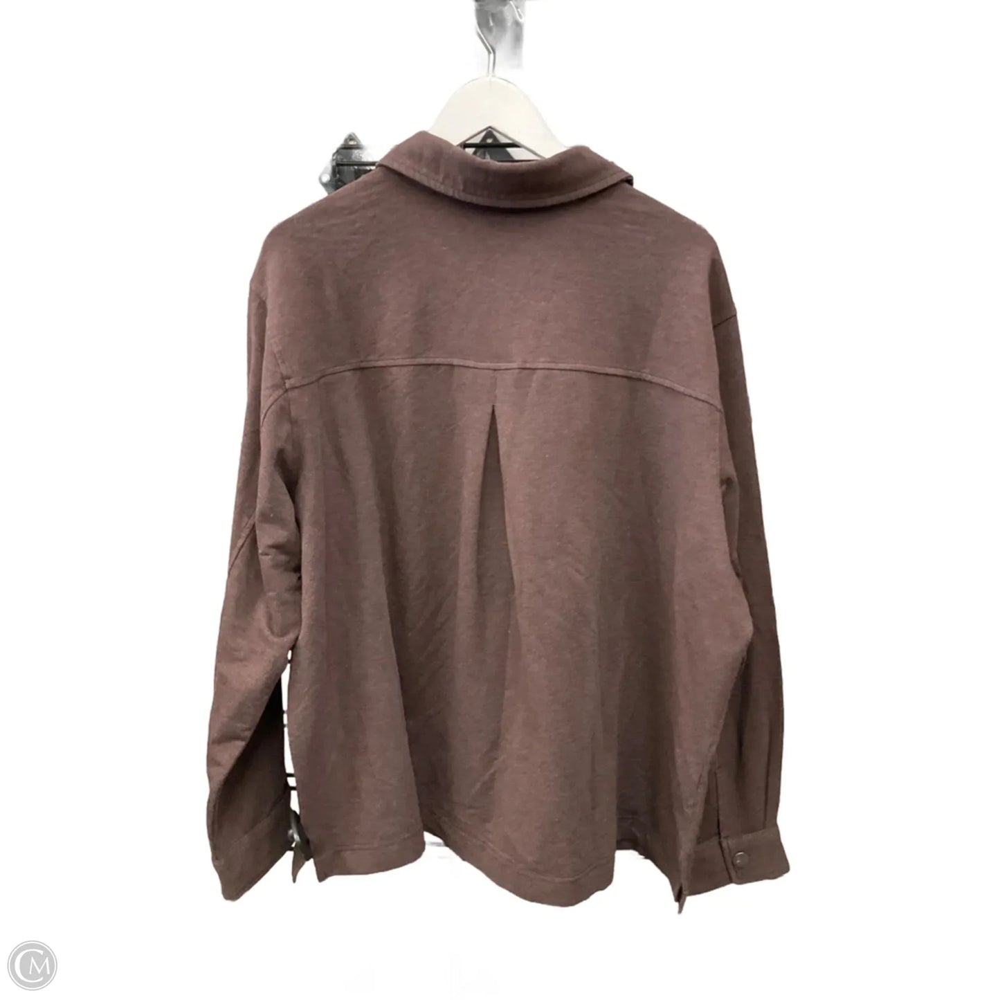 Top Long Sleeve By Logo In Brown, Size: 2x