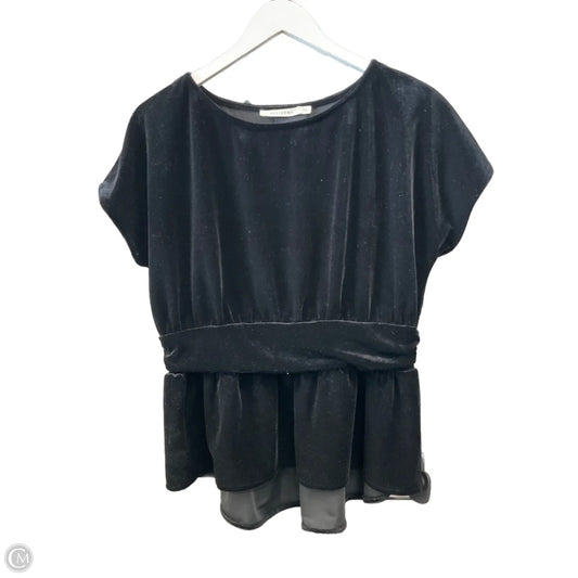 Top Short Sleeve By Ellison In Black, Size: L