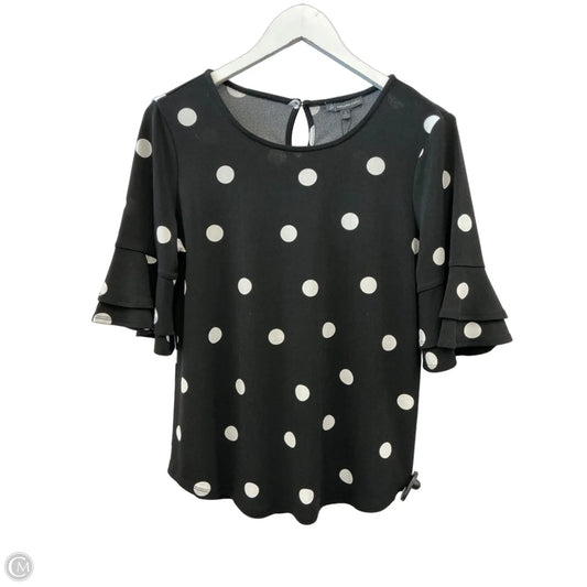 Top Short Sleeve By Adrianna Papell In Black & White, Size: S
