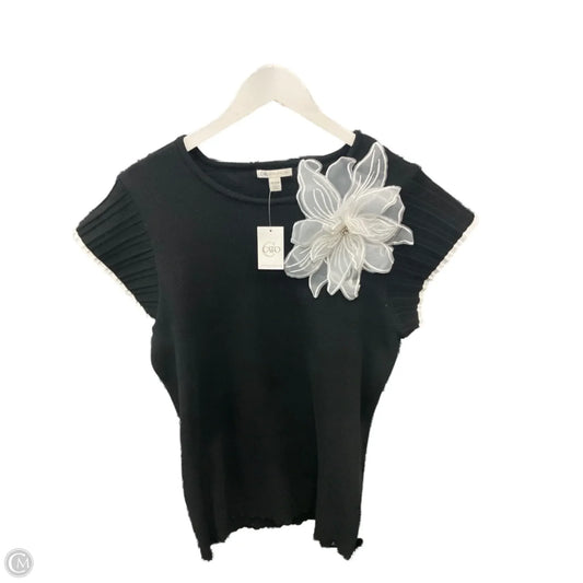 Top Short Sleeve By Cato In Black, Size: 3x