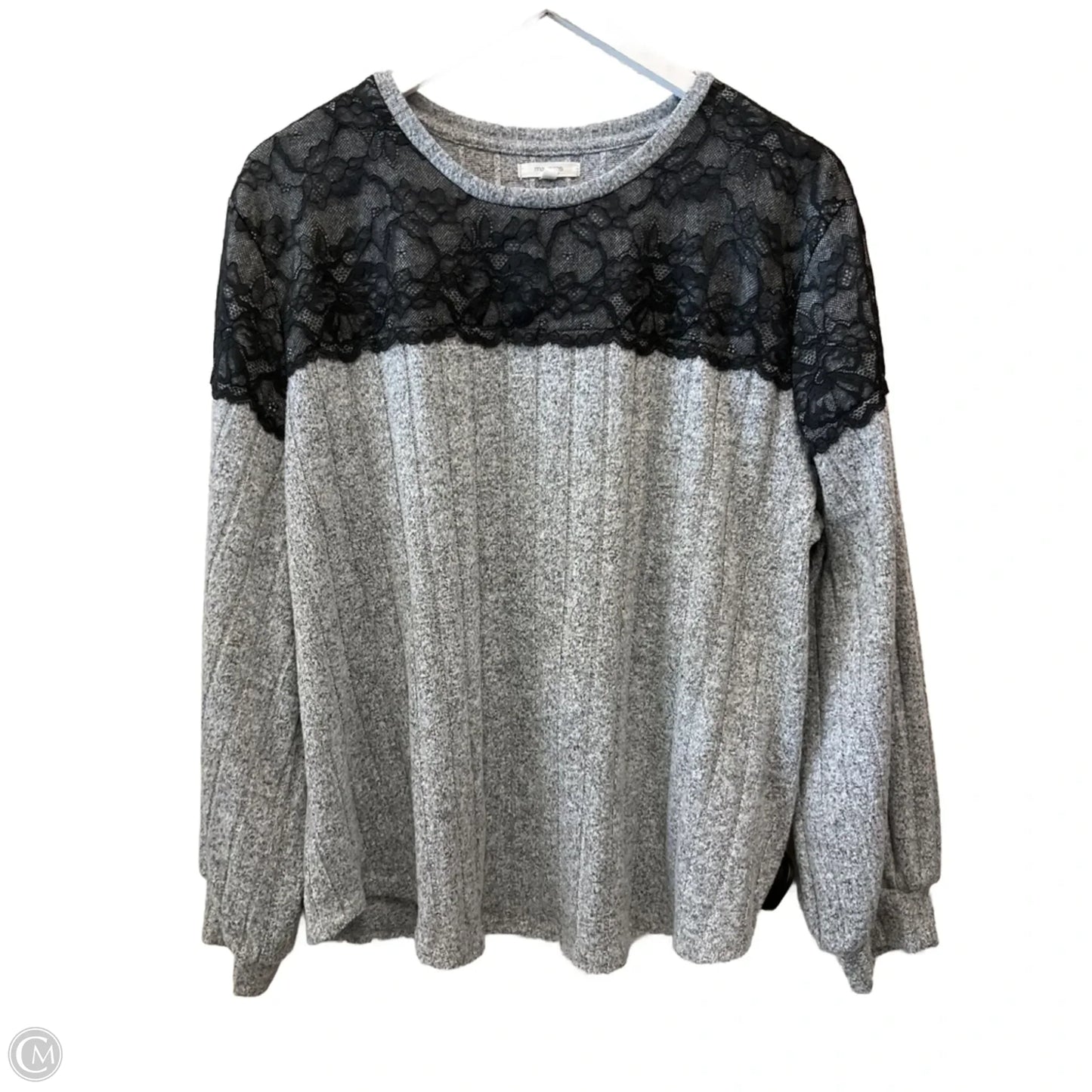 Top Long Sleeve By Maurices In Grey, Size: 1x