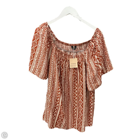 Top Short Sleeve By Bloomchic In Orange, Size: 2x