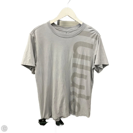 Athletic Top Short Sleeve By Lululemon In Grey, Size: M