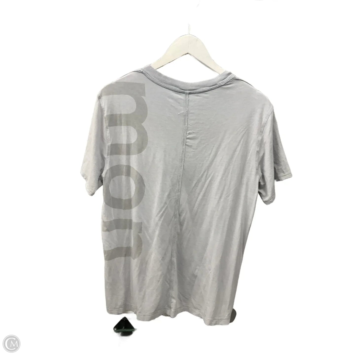 Athletic Top Short Sleeve By Lululemon In Grey, Size: M