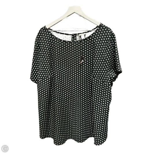 Top Short Sleeve By Ava & Viv In Black & White, Size: 3x
