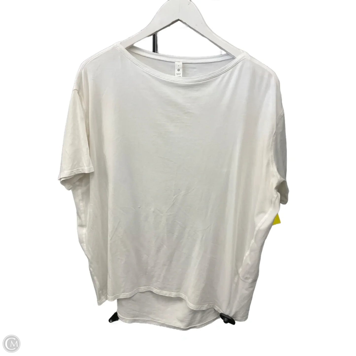 Athletic Top Short Sleeve By Lululemon In White, Size: 8