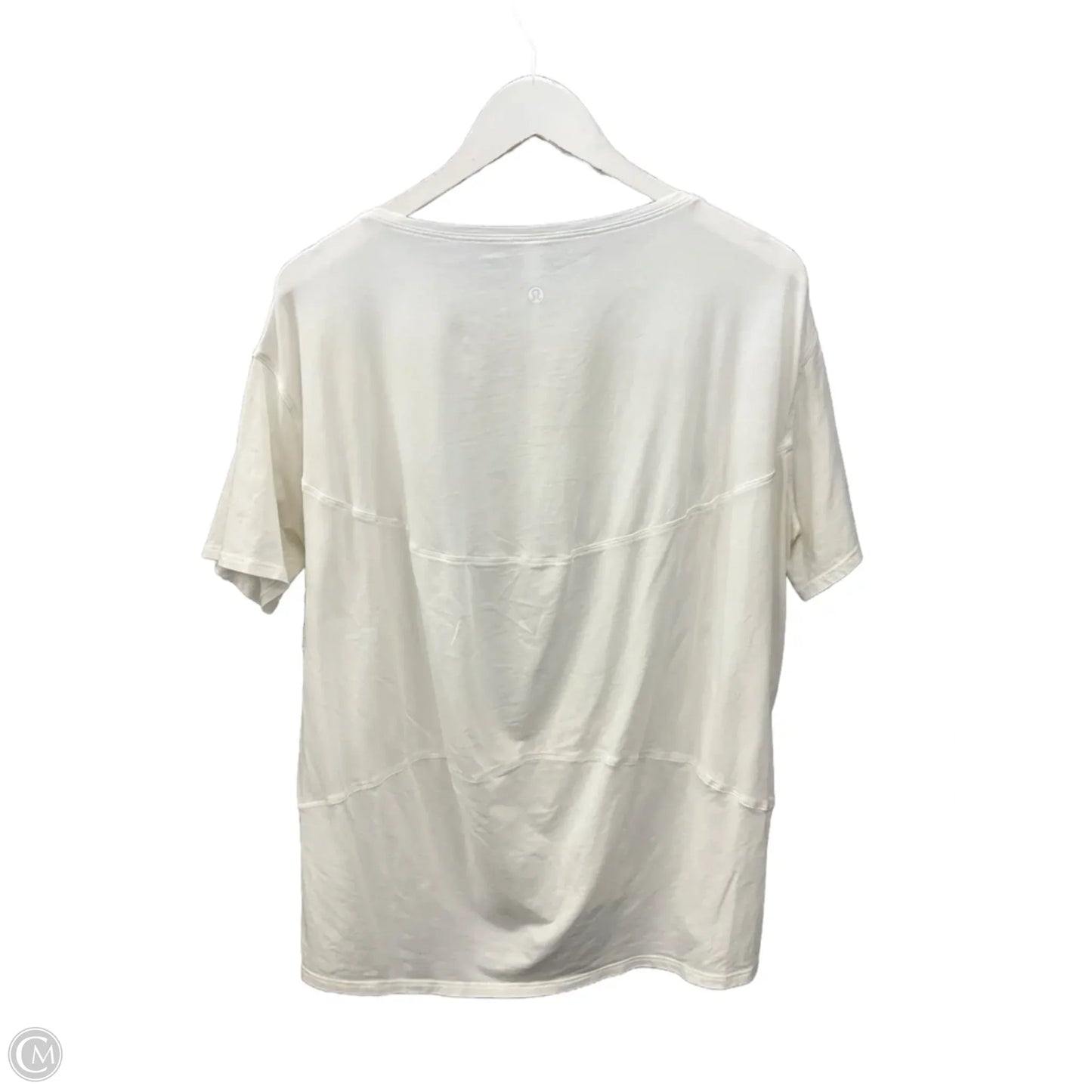 Athletic Top Short Sleeve By Lululemon In White, Size: 8