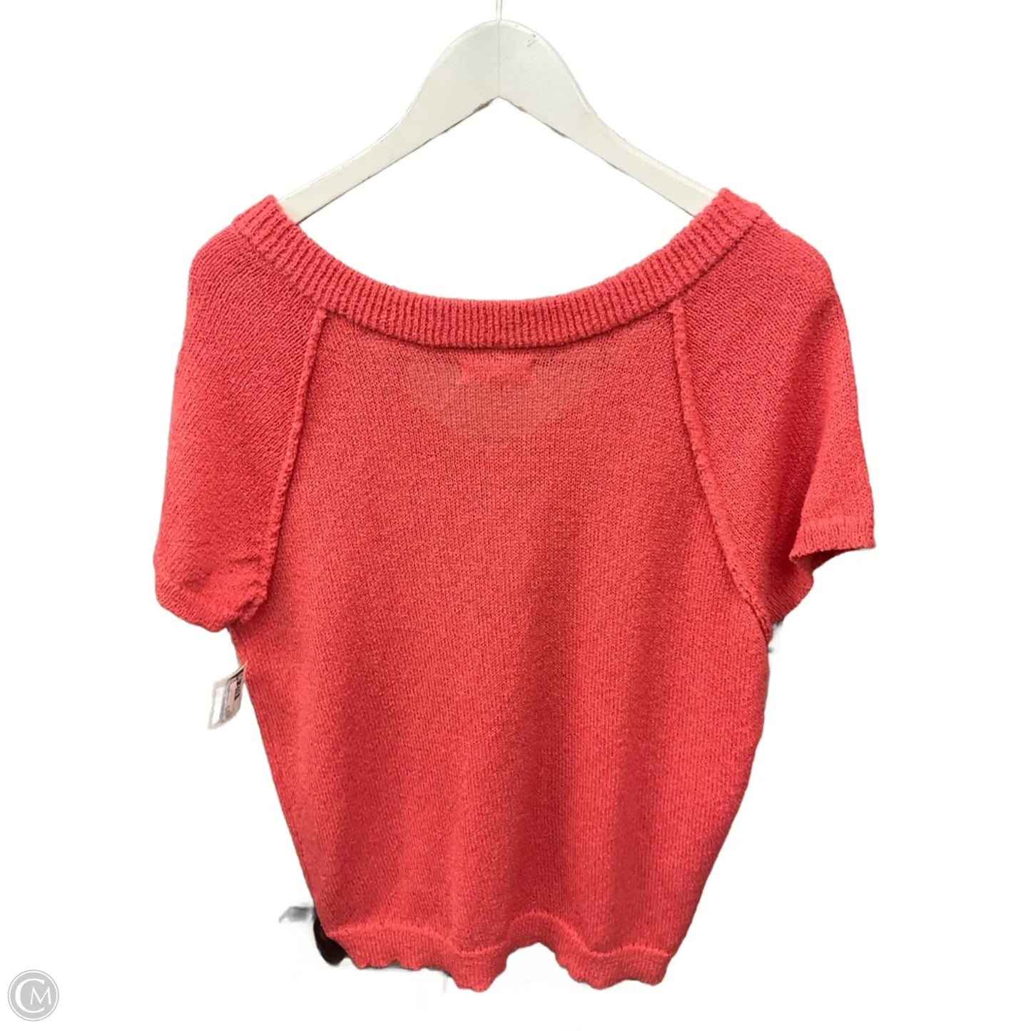 Sweater Short Sleeve By Blu Pepper In Orange, Size: L