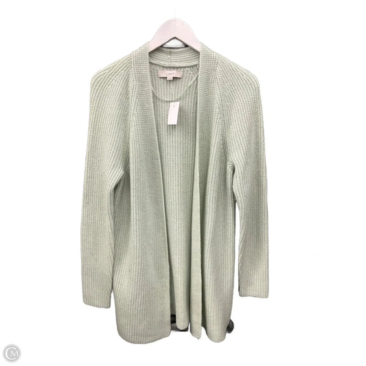 Sweater Cardigan By Loft In Green, Size: M