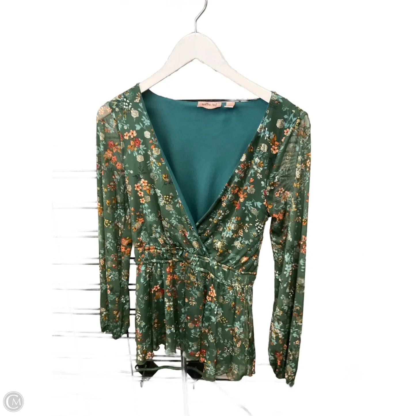 Top Long Sleeve By Willow & Root In Green, Size: Xs