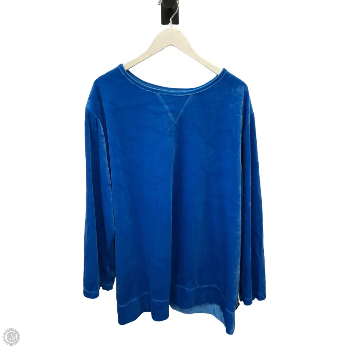 Top Long Sleeve By Woman Within In Blue, Size: 3x
