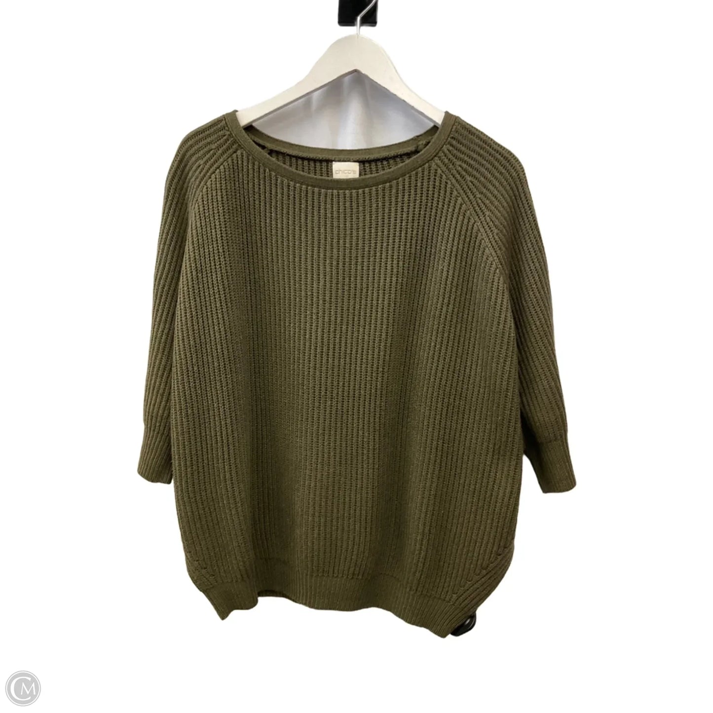 Sweater Short Sleeve By Chicos In Green, Size: M
