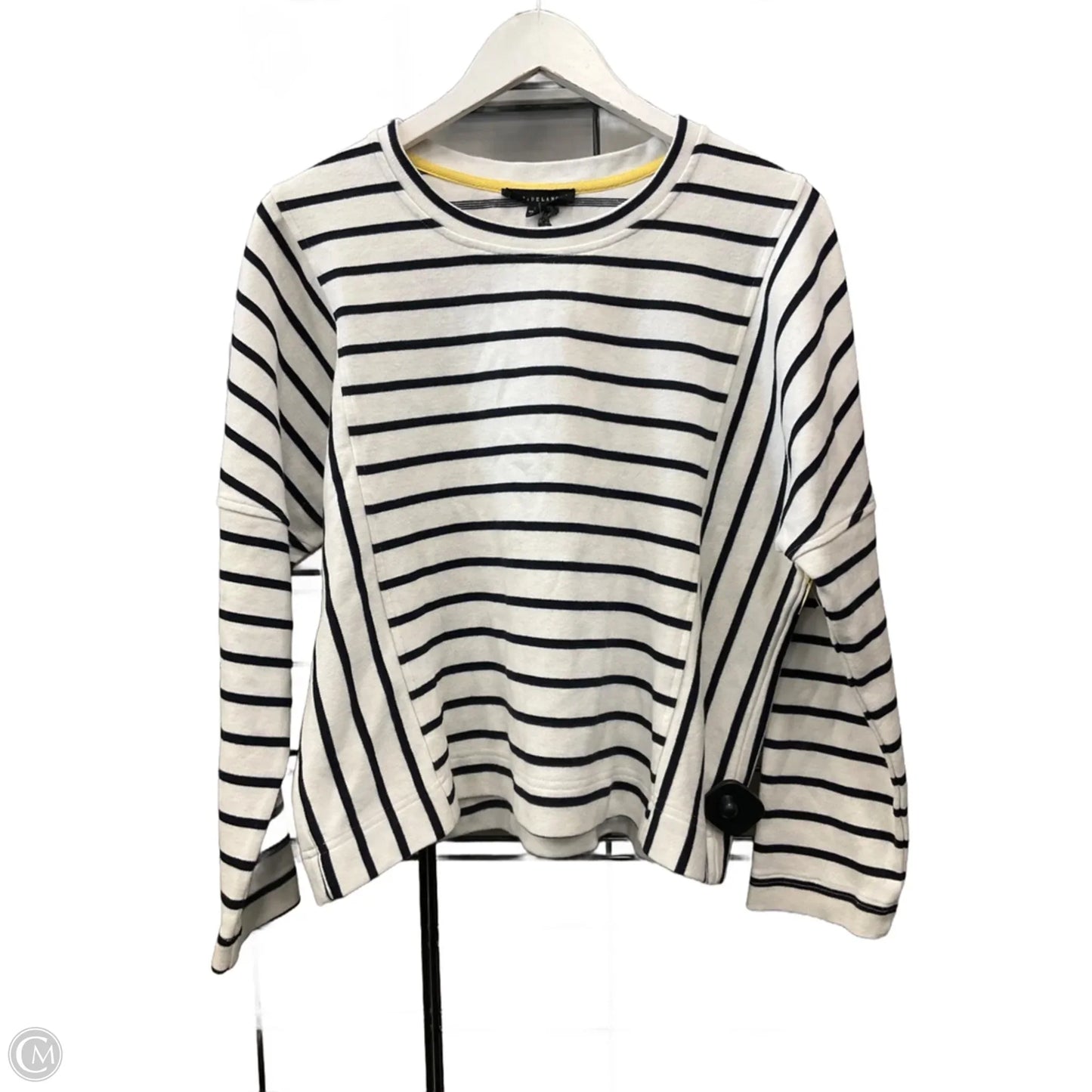 Top Long Sleeve By Jane And Delancey In Blue & White, Size: M