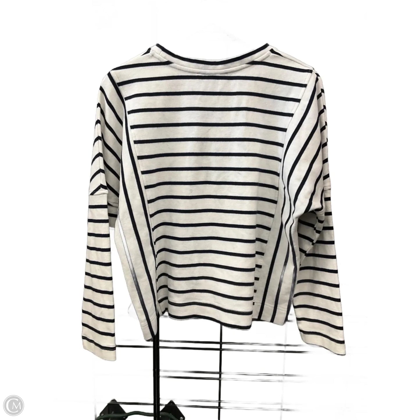 Top Long Sleeve By Jane And Delancey In Blue & White, Size: M