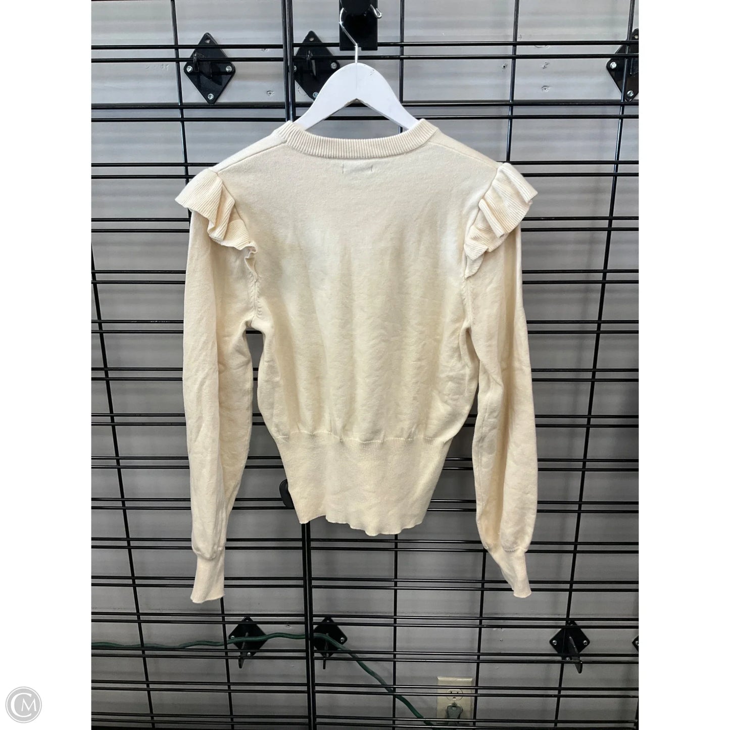 Top Long Sleeve By Who What Wear In Cream, Size: S