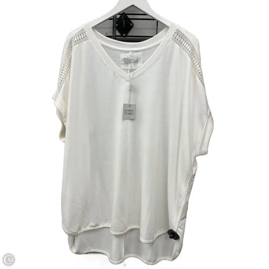 Top Short Sleeve By Cupio In White, Size: 2x