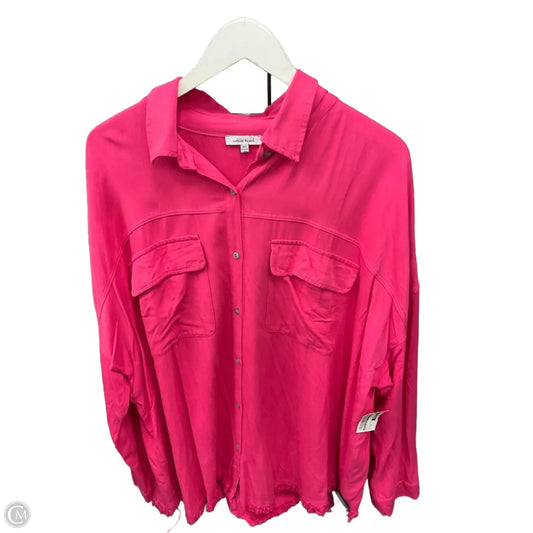 Top Long Sleeve By White Birch In Pink, Size: 3x