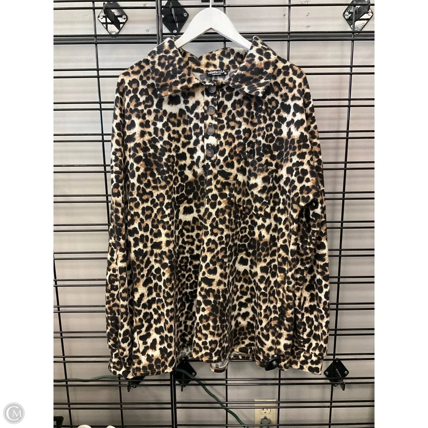 Top Long Sleeve By Heimish Usa In Animal Print, Size: 3x