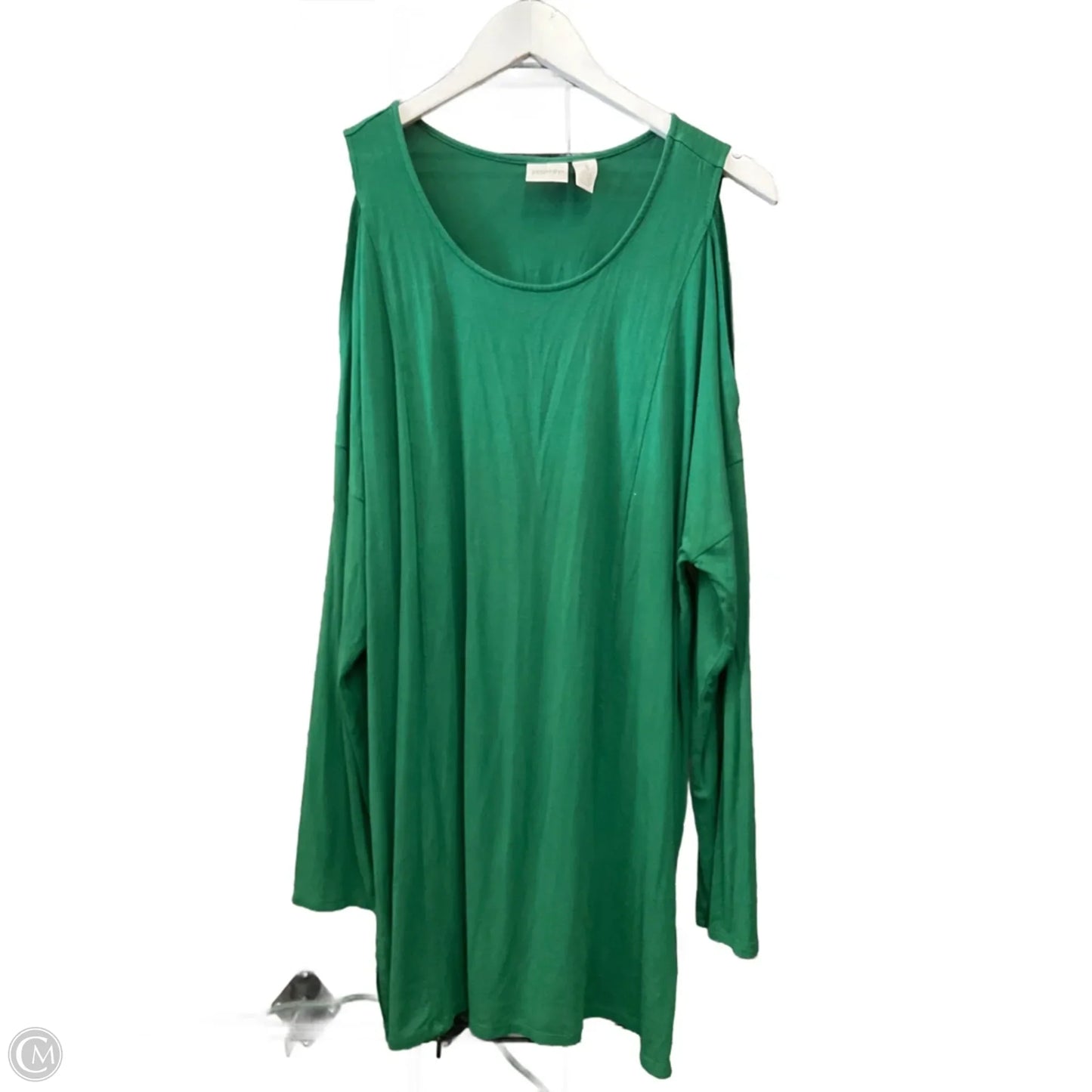 Top Long Sleeve By Zenergy By Chicos In Green, Size: Xl