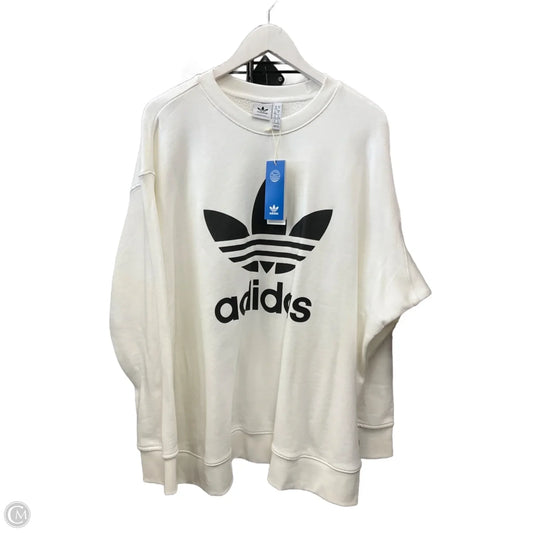 Sweatshirt Crewneck By Adidas In White, Size: 3x