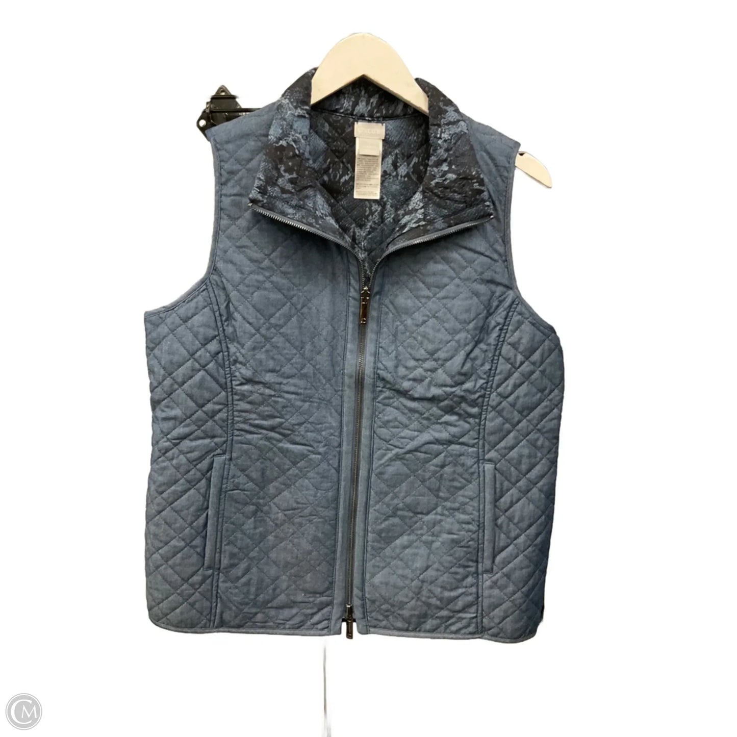 Vest Puffer & Quilted By Chicos In Blue, Size: M