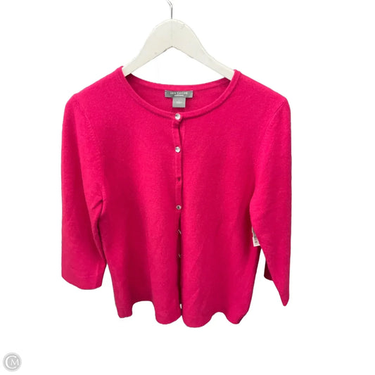 Sweater Cardigan Cashmere By Ann Taylor In Pink, Size: L